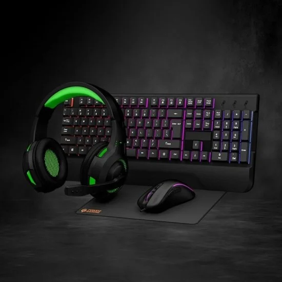 Porodo Gaming Set 4 in 1 (Keyboard, Mousepad, Mouse, Headphone) - Black